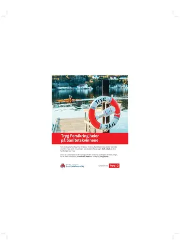 Annonse fra Tryg Forsikring i medlemsbladet til Sanitetskvinnene "Fredrikke"