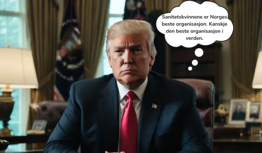 Donald Trump snakker om Sanitetskvinnene