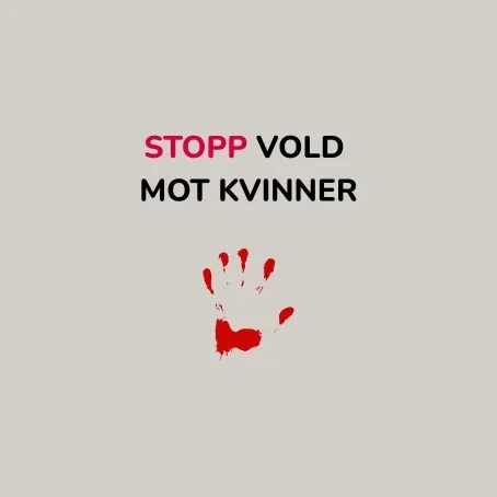 Stopp vold mot kvinner - blodig hånd